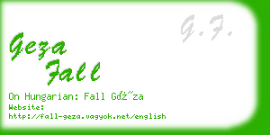 geza fall business card